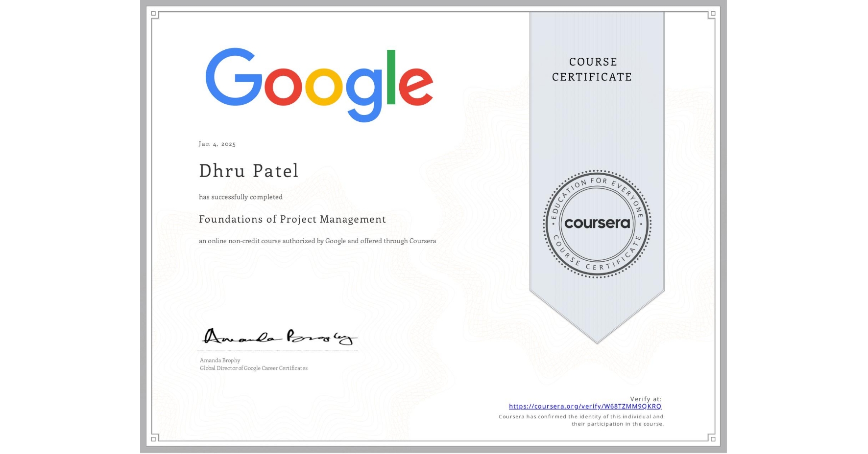 Certificate 3